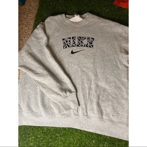 custom Nike cow print crewneck